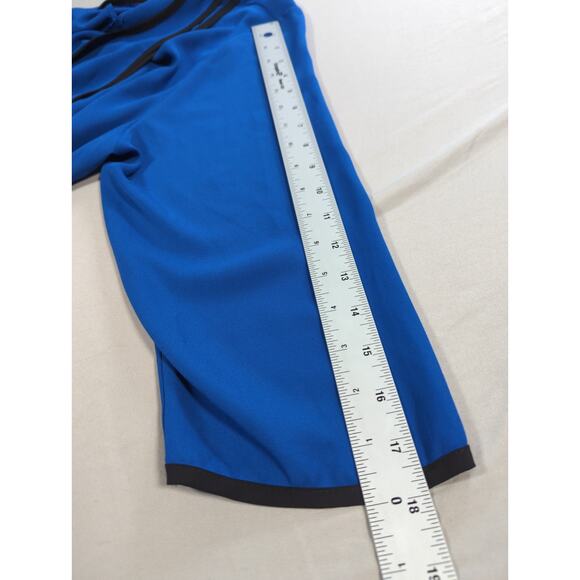 VTG Bali Corp Blue Black Trim Blouse 100% Polyester Made In Canada XL - Picture 7 of 11